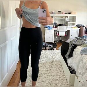 Black Lululemon HR Align Crop 21” leggings Size 10